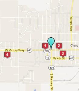 Map of Craig, CO hotels