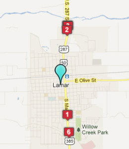 Map of Lamar, CO hotels