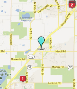 Map of Niwot, CO hotels
