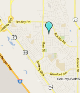 Map of Security, CO hotels