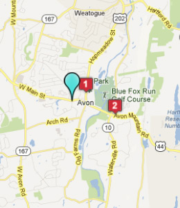 Map of Avon, CT hotels