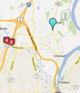 Map of Cromwell, CT hotels