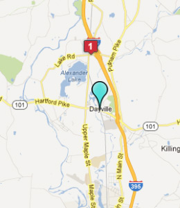 Map of Dayville, CT hotels