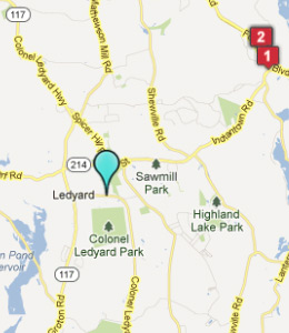 Map of Ledyard, CT hotels