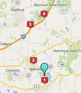 Map of Mansfield Center, CT hotels