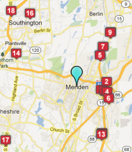 Map of Meriden, CT hotels