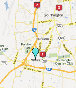 Map of Milldale, CT hotels