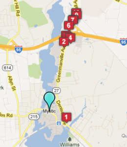 Map of Mystic, CT hotels