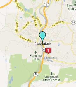 Map of Naugatuck, CT hotels