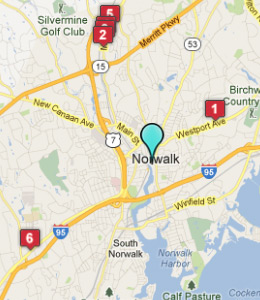 Map of Norwalk, CT hotels