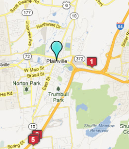 Map of Plainville, CT hotels