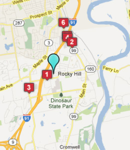 Map of Rocky Hill, CT hotels