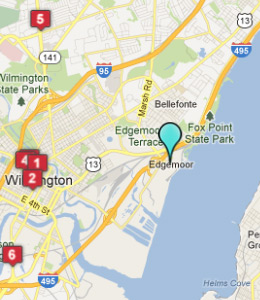 Map of Edgemoor, DE hotels