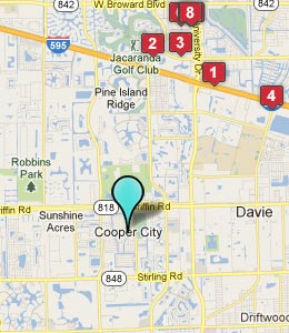 Map of Cooper City, FL hotels