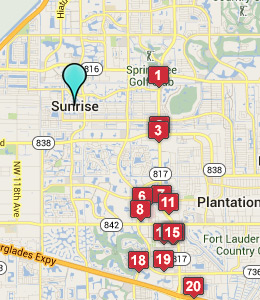 Map of Sunrise, IN hotels