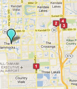Map of The Hammocks, FL hotels