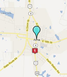 Map of Alma, GA hotels