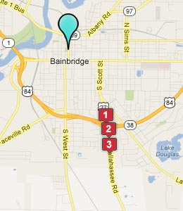 Map of Bainbridge, GA hotels