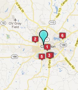 Map of Carrollton, GA hotels