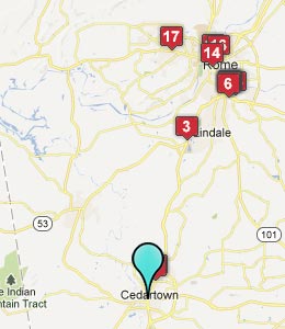 Map of Cedartown, GA hotels