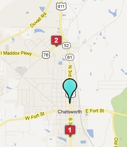 Map of Chatsworth, GA hotels