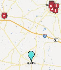 Map of Claxton, GA hotels