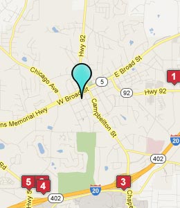 Map of Douglasville, GA hotels