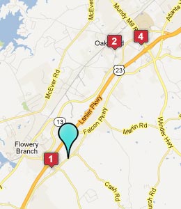 Map of Flowery Branch, GA hotels