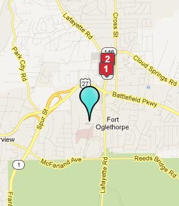 Map of Fort Oglethorpe, GA hotels