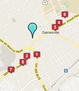 Map of Gainesville, GA hotels