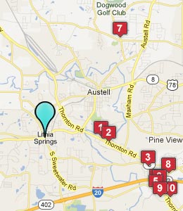 Map of Lithia Springs, GA hotels