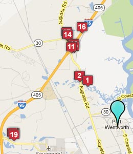 Map of Port Wentworth, GA hotels