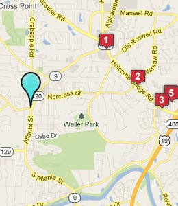Map of Roswell, GA hotels