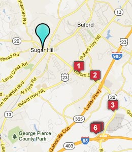 Map of Sugar Hill, GA hotels