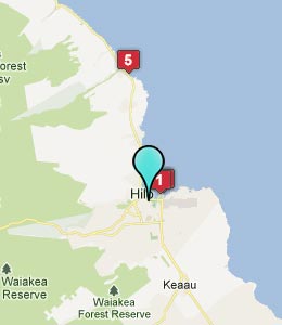 Map of Hilo, HI hotels