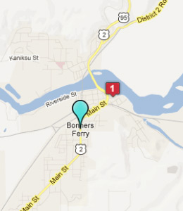 Map of Bonners Ferry, ID hotels