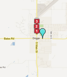 Map of Driggs, ID hotels