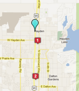 Map of Hayden, ID hotels