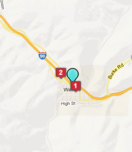 Map of Wallace, ID hotels