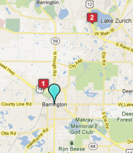 Map of Barrington, IL hotels