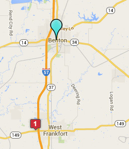 Map of Benton, IL hotels