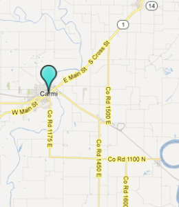 Map of Carmi, IL hotels
