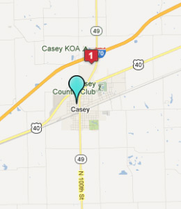 Map of Casey, IL hotels