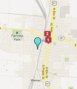Map of Centralia, IL hotels