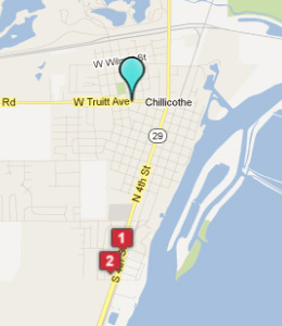 Map of Chillicothe, IL hotels