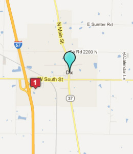 Map of Dix, IL hotels