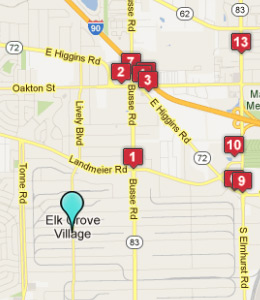 Map of Elk Grove Village, IL hotels