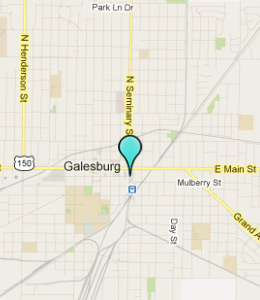 Map of Galesburg, IL hotels