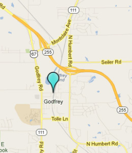 Map of Godfrey, IL hotels