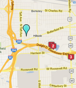 Map of Hillside, IL hotels